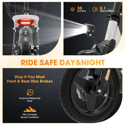 Skeri Electric Scooter with Seat for Adult and Basket, 14 Inch Tire Electric Scooter with Dual Shock Absorbers, 350W Motor with 25-Mile Range, Speed Up to 20 MPH (Gen 2.0)
