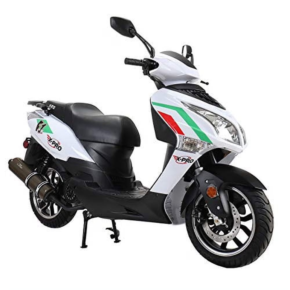 X-Pro Brand New 150cc Gas Moped Motorcycle, 13" Aluminum Wheels, Electric/Kick Start Large Headlights!