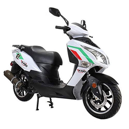 X-Pro Brand New 150cc Gas Moped Motorcycle, 13" Aluminum Wheels, Electric/Kick Start Large Headlights!