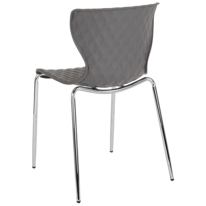 BizChair 4 Pack Contemporary Design Orange Plastic Stack Chair
