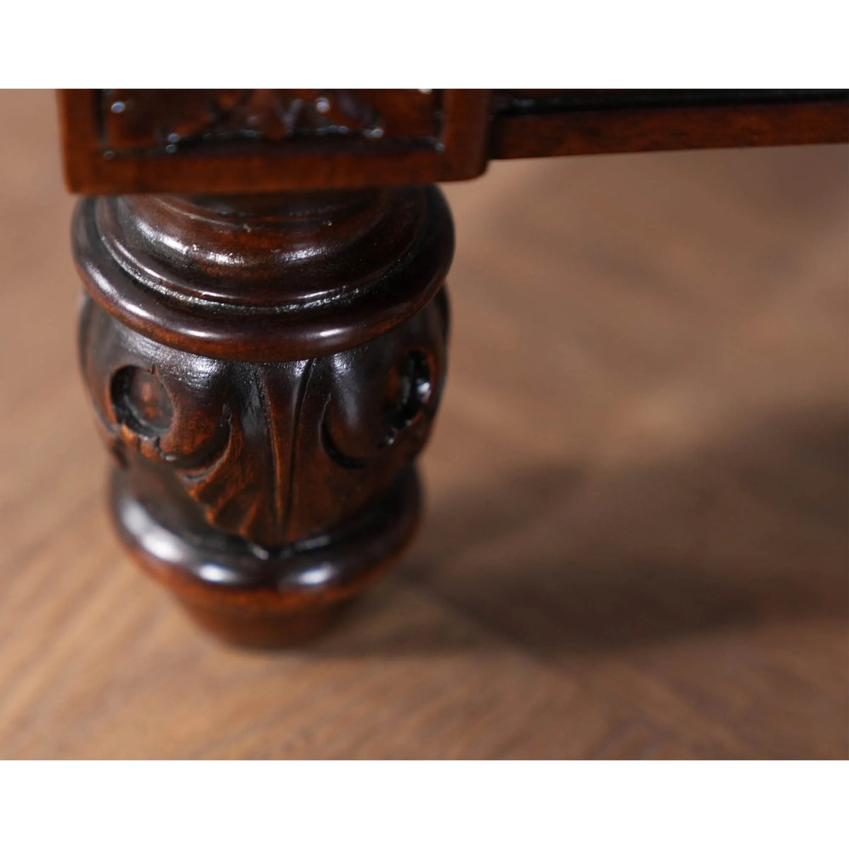 Carved Mahogany Bed Step