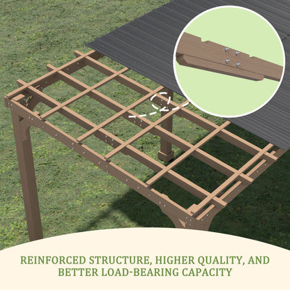 VEIKOUS 8' x 5' Outdoor Hardtop Gazebo, BBQ Grill Gazebo w/ Workstation Shelves for Lawn, Garden, Deck