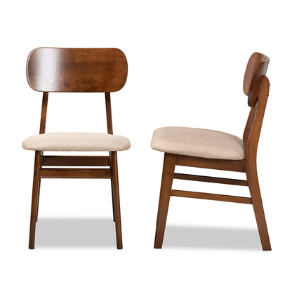 Baxton Studio Euclid Dining Chair, Set of 2, Sand