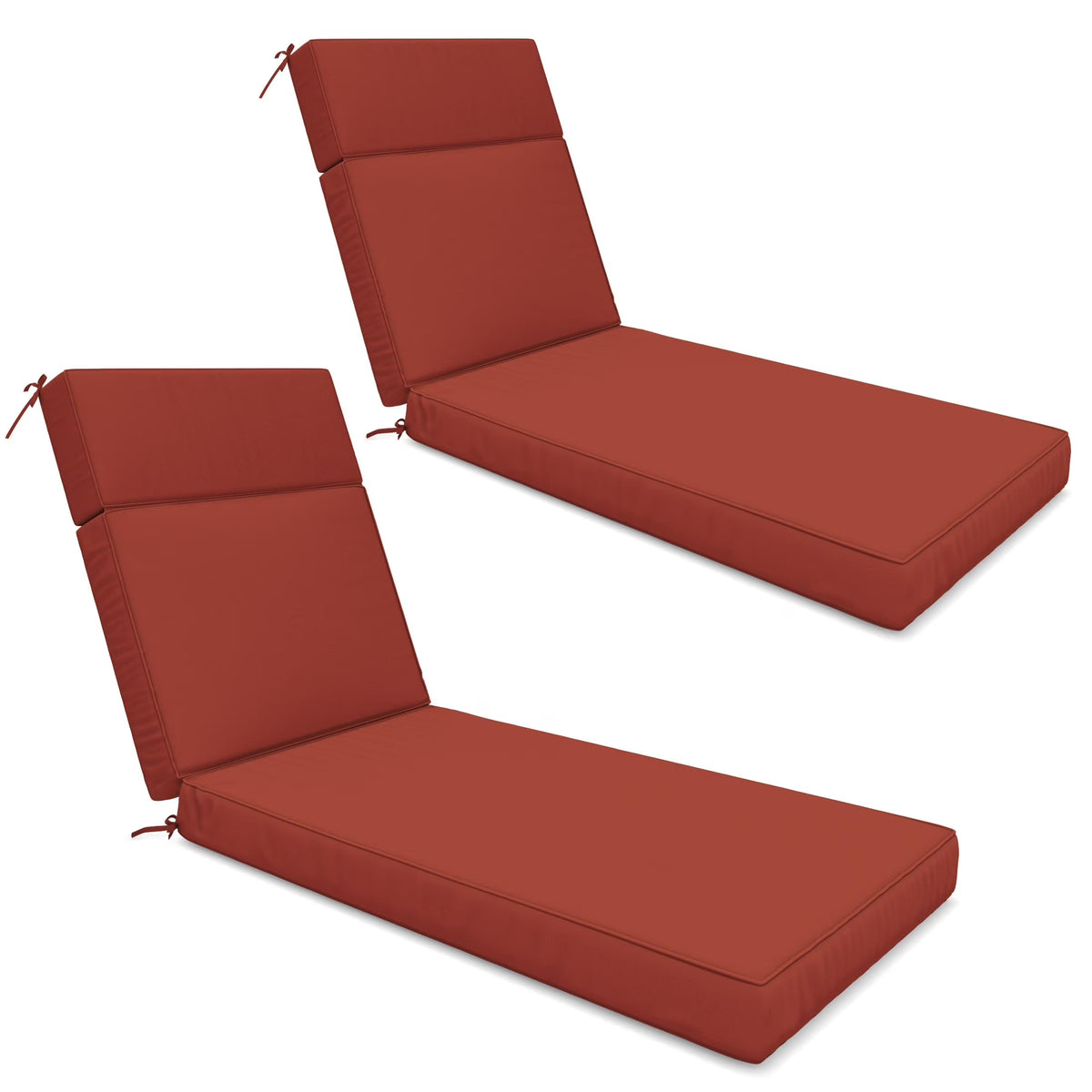 Kimunuk Outdoor Chaise Lounge Cushions set of 2, 80" x 26" x 4" Waterproof Pool Beach Recliner Replacement Cushions with Ties, Navy
