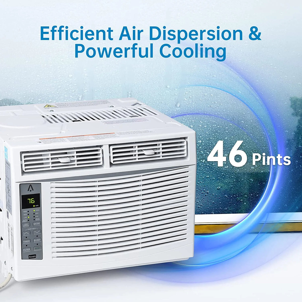 GAOMON 6000 BTU Window Air Conditioner, Cools Up to 350 Sq. Ft, Window AC Unit with Remote, 3 fan speeds, Sleep mode, Auto Restart, 24H Timer Window Air Conditioner, 115V/60Hz, White