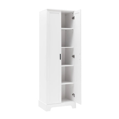 Urli Modern Double Door Storage Cabinet with Adjustable Shelves, Black