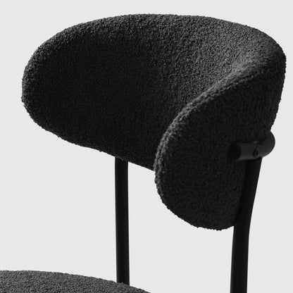 WestinTrends Alexandria Mid-Century Modern Upholstered Sherpa Round Dining Chairs (Set of 4), Sunset Gold