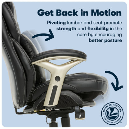 Serta Back in Motion Technology Fabric Executive Office Chair, Light Gray