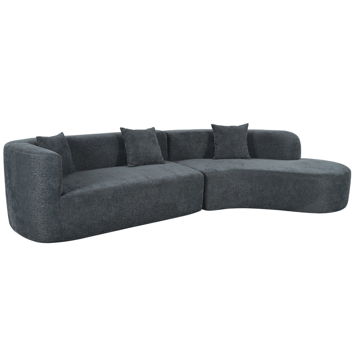 Harper & Bright Designs Modern Curved Floor Sofa Set, Modular Sectional Sponge Couch for Living Room, 2 PC Free Combination No Assembly Foam-Filled Sofa, Beige
