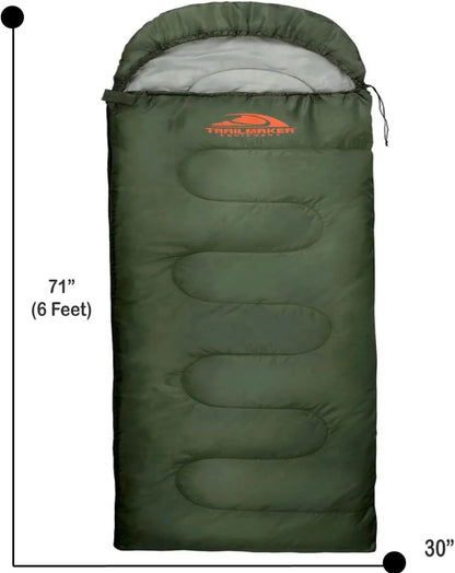 10 Pack Bulk Wholesale of Cold Weather Hooded Sleeping Bags for Adults, Kids, Homeless, Camping, Indoors, Outdoors - 10 Count Hooded Sleeping Bags in Black 71"L x 30"W