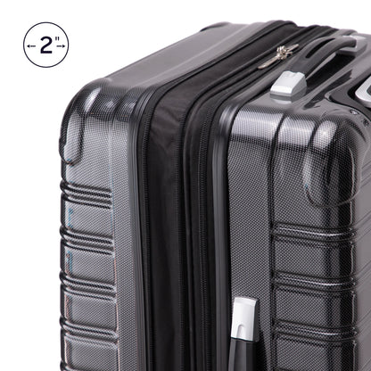 iFLY Hardside Fibertech 3.0 2 Piece Set, 20" Carry-on and 28" Checked Luggage, Gadget Gray