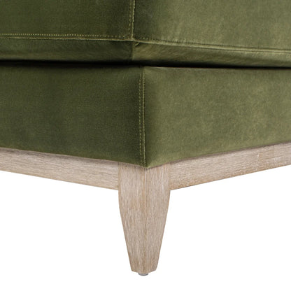 Velvet Sofa Couch, Mid Century Modern 75.5 inch 3-Seater Sofa with Back Cushions and 2 Bolster Pillows, for Small Space,Bedroom, Apartment, Olive Green