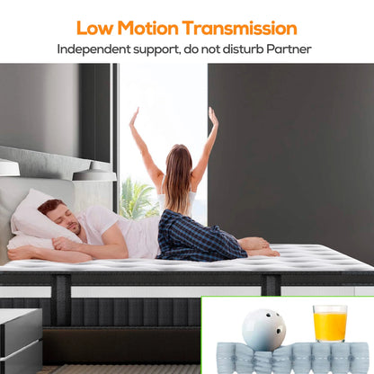 King Size Mattress, 14 Inch Gel Memory Foam King Mattress for Cooling Night & Pressure Relief, Medium Plush Feel with Motion Isolating