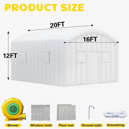 EROMMY Inflatable Nightclub 20x16.5x12 Ft, Inflatable Party Tent with 950w Blower, Inflatable Club Tent for Birthday Party Wedding Backyard Rental Business, Black