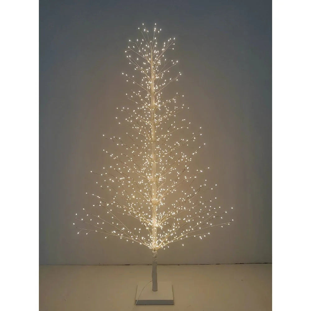 Hi-Line Gift Ltd. 70in White Birch Tree with 1099 LED Lights Indoor Use Only