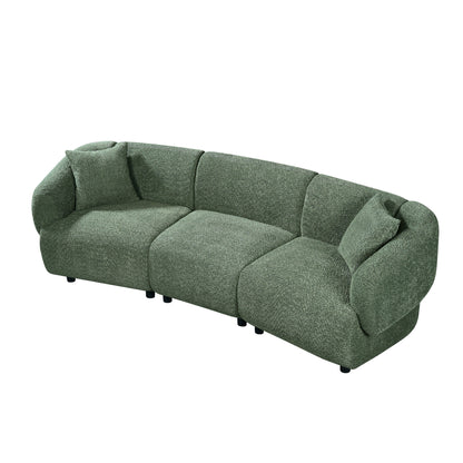 Christopher Knight Home 98.5" Curved Contemporary 3-Seat Sofa with Upholstered Plush Seating, Beige