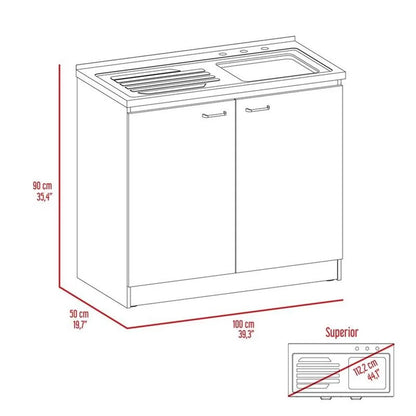 Pemberly Row White Modern Engineered Wood Napoles Utility Sink with Cabinet