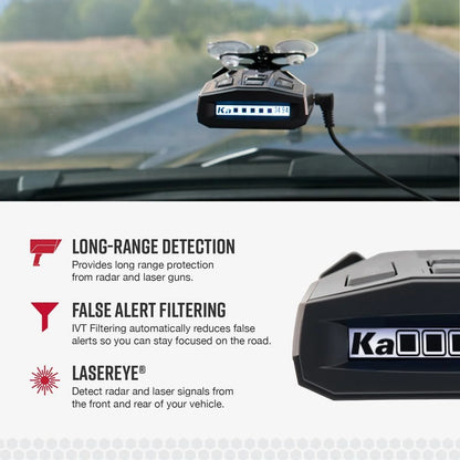 Cobra RAD 450 Laser Radar Detector - Long Range, False Alert Filter, Voice Alert & OLED Display, Black, 0180002-2 (New)