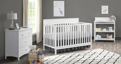 Oxford Baby Harper 4-in-1 Convertible Crib, Dove Gray, GREENGUARD Gold Certified, Wooden Crib