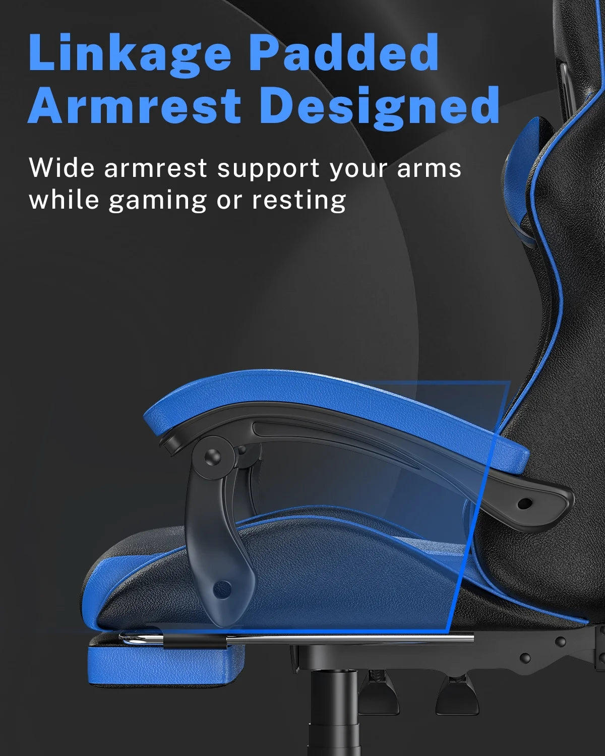 Bigzzia Gaming Chair with Footrest, Gaming Chair for Adult with Headrest and Lumbar Support,Red