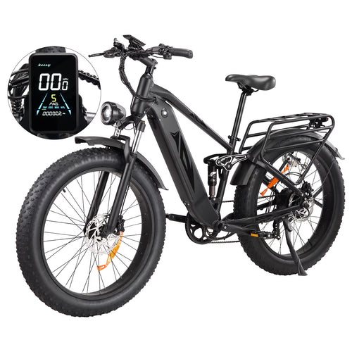 Electric Bike for Adults,1000W E Bikes for Men,26" Fat Tire Electric Bikes,48V 17.5AH Battery,28MPH,7 Speed&Dual Hydraulic Disc Brakes,LCD Screen,60Miles Range,Electric Mountain Bicycle