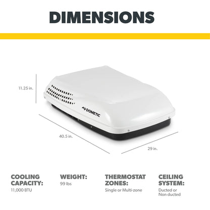Dometic Penguin II 11000 BTU Rooftop Air Conditioner, White
