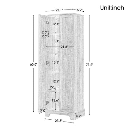 22'' Double Door Storage Cabinet with Adjustable Shelves, High Quality Bathroom Cabinet with  MDF Material, for Living room, Bathroom, Black