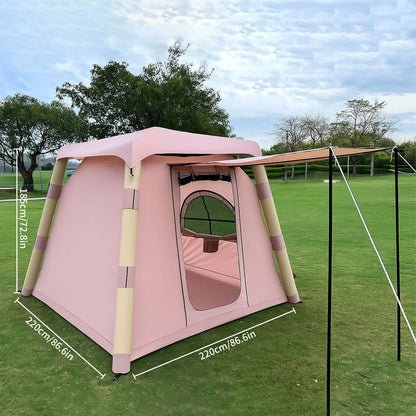Inflatable Tents for Camping, 3-4 Person Glamping Inflatable Tents for Camping with Rainfly&Mosquito Screen