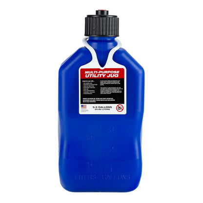 VP Racing 3532-CA, 5.5-Gallon Square Motorsport Jug Blue (3 Pack), w/Utility Jug Battery Powered Fuel Transfer Pump (1 Pack)