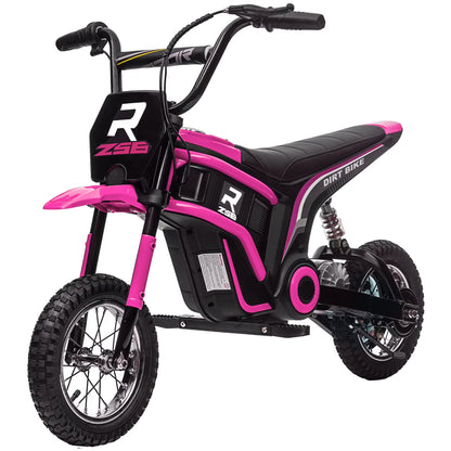 SaveJoy Electric Dirt Bike, 24V E-Dirt Bike Motorcycle for Kids, Kids Dirt Bike with Brake, Music, Horn, Outdoor Toys for Todders Kids, Red