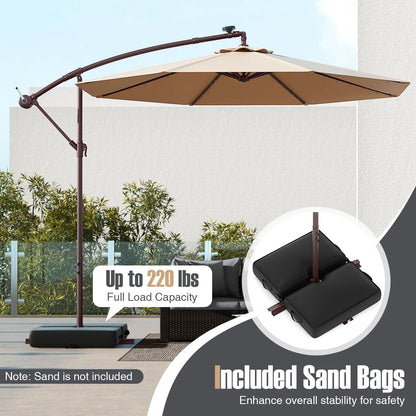 Costway 98.40" Navy Cantilever Patio Umbrella, Base-Included