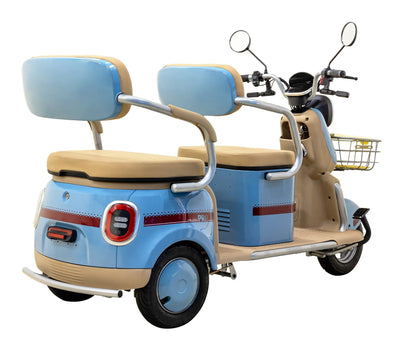 Massimo MGC E-Trike 3-Wheel Electric Cart – 17 MPH, 2-Seater Adult Scooter – Blue