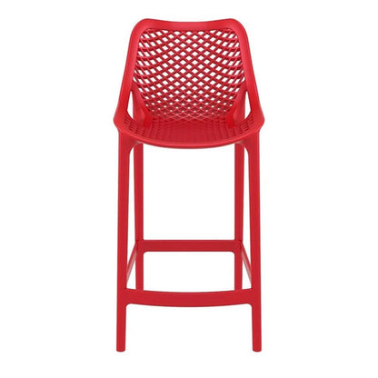 Home Square Polypropylene Patio Bar Stool in Taupe - Set of 2