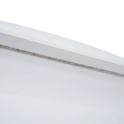 Euroco Wood Twin Size Platform Bed with Storage Headboard, Drawers Trundle and LED Light, White