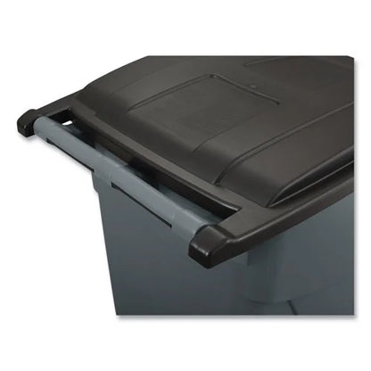 Rubbermaid Commercial Brute Rollout Container Square Plastic 50gal Gray 9W27GY