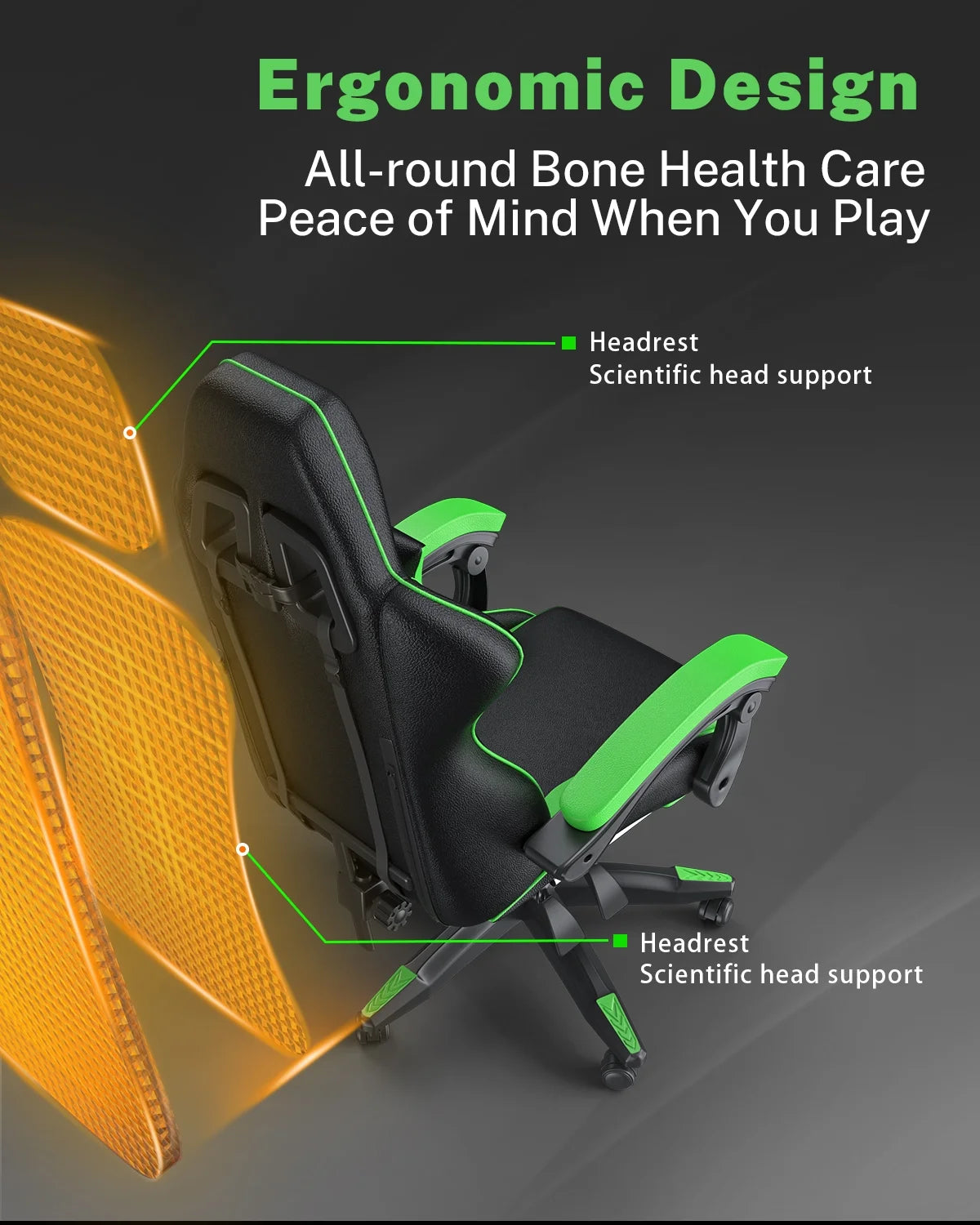 Bigzzia Gaming Chair with Footrest, Gaming Chair for Adult with Headrest and Lumbar Support,Red
