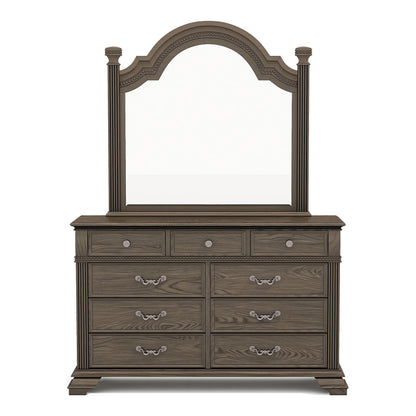 FOA Charo 6pc Gray Wood Bedroom Set-King Nightstands??����?��?