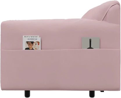 Tabaray 63.8" Futon Sofa Bed Queen Size, Pull Out Bed, 3-in-1 Convertible Sleeper Sofa with Side Pocket, Modern Plush Velvet Futon Couch for Living Room, Small Space, Apartment, Bedroom, Black