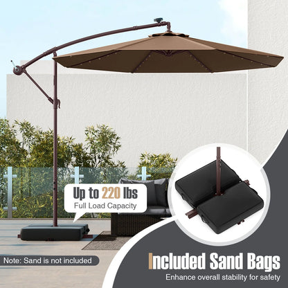 Costway 98.40" Navy Cantilever Patio Umbrella, Base-Included
