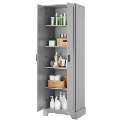 22'' Double Door Storage Cabinet with Adjustable Shelves, High Quality Bathroom Cabinet with  MDF Material, for Living room, Bathroom, Black