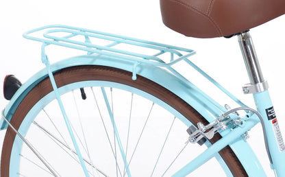 Kent Bicycles 700C Providence Adult Female Cruiser Bike, Light Blue and Brown