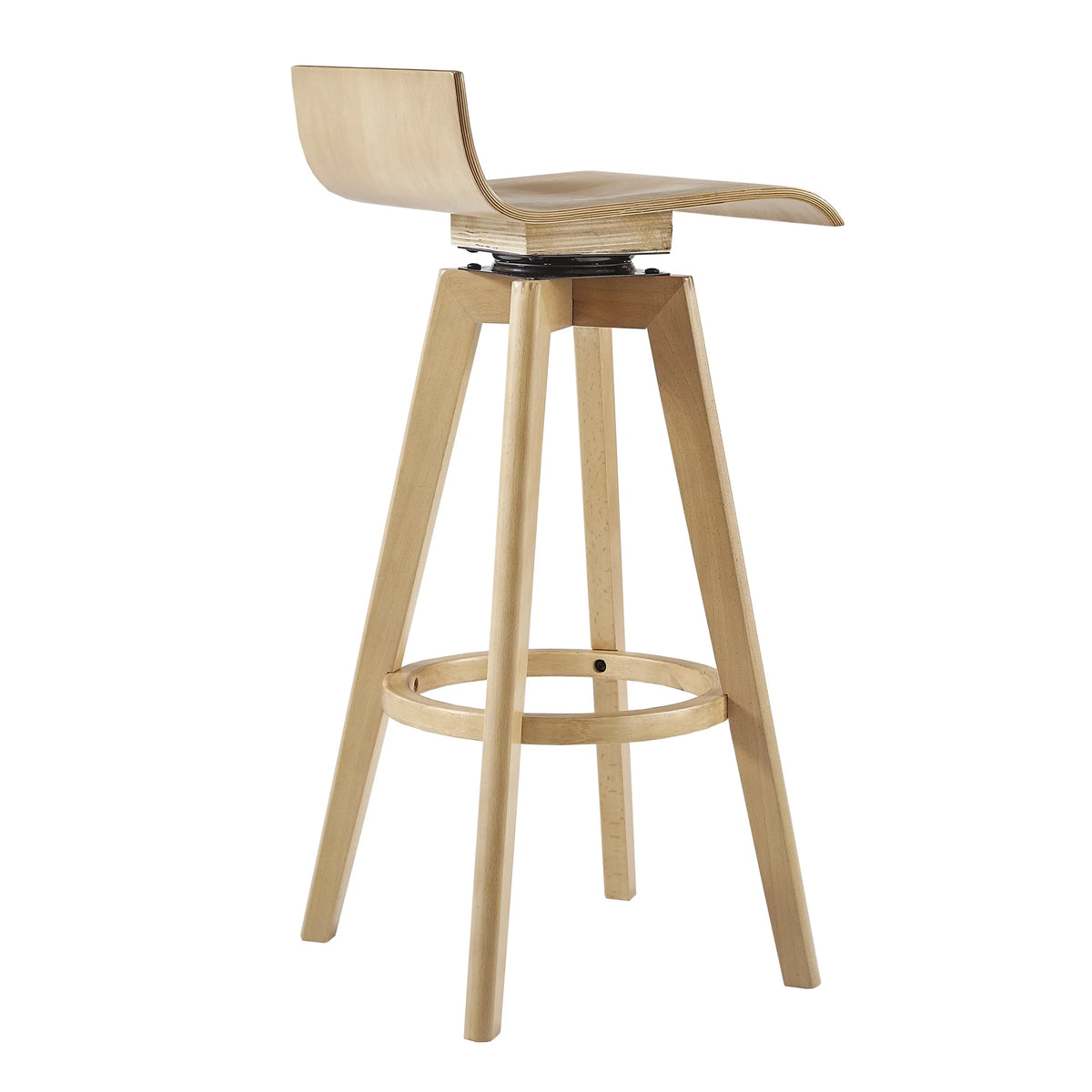 Weston Home Aleksi Modern Wood 29-inch Swivel Bar Stool, Set of 2, Natural