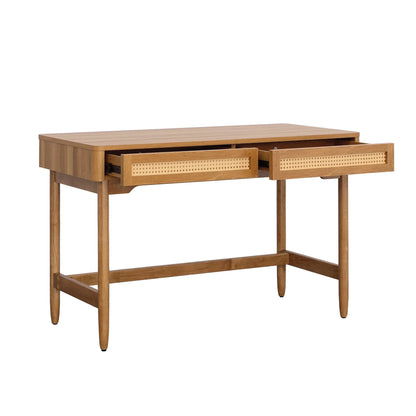 Better Homes & Gardens Springwood Caning Desk, Light Honey Finish