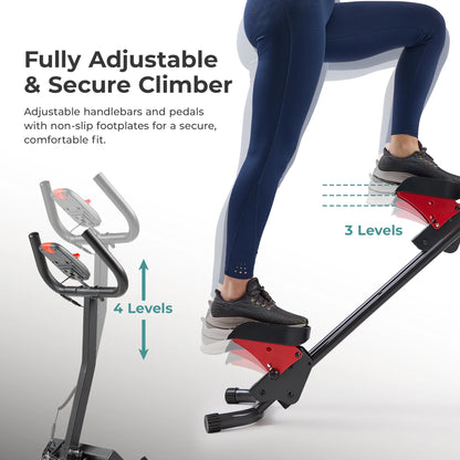 Sunny Health & Fitness SMART Climber Stepper with Handlebar & Free SunnyFit® App Membership – SF-S021001