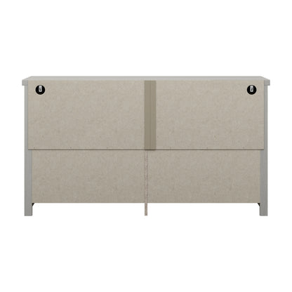 Living Essentials by Hillsdale Harmony Wood 6 Drawer Dresser, Matte White