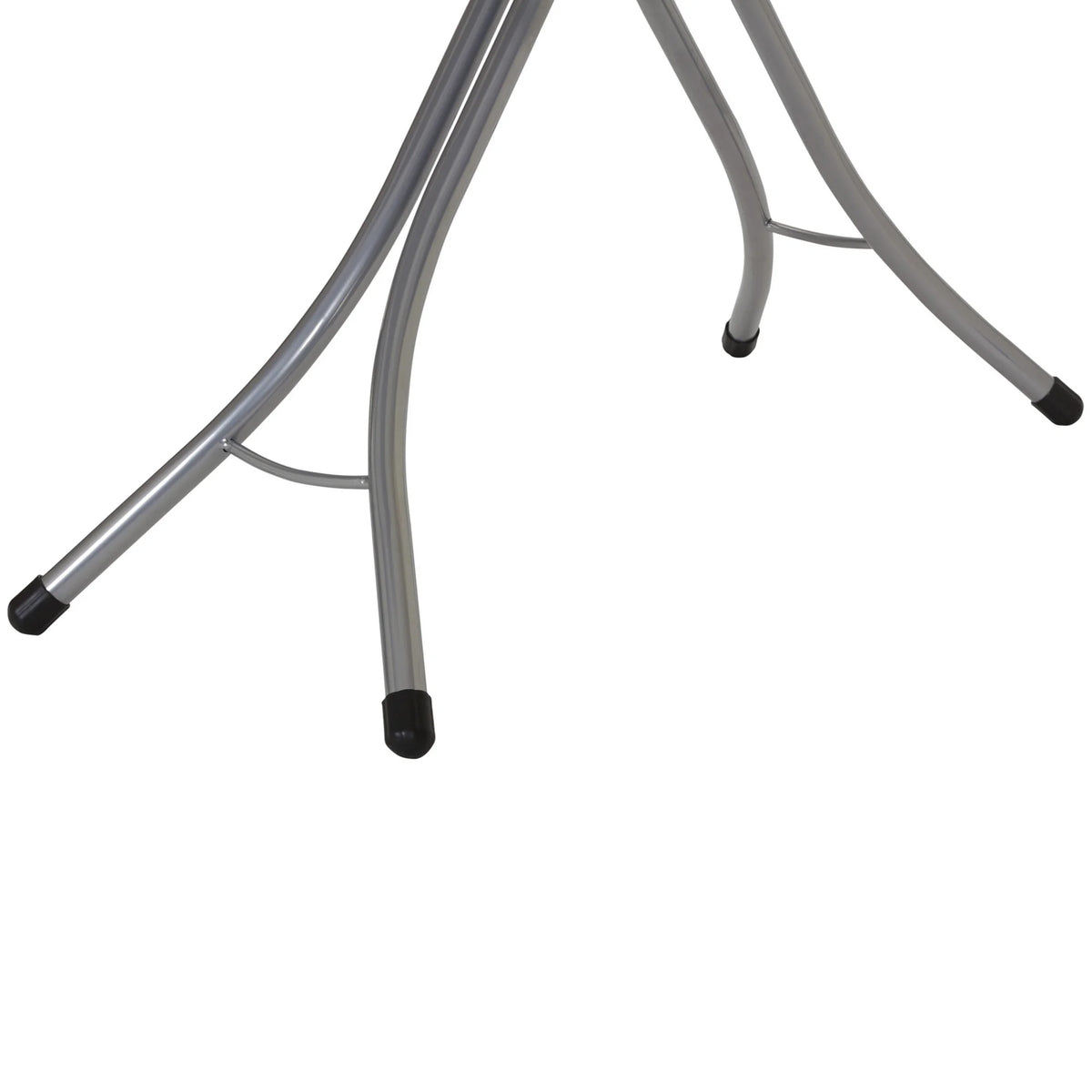 Household Essentials Wide Mega Ironing Board 4-Leg, Steel Top Pressing Station, Heat-Resistant Fiber Pad and Cotton Cover, Includes Sleeve Board and Iron Rest with Hanger Bar, Silver Frame