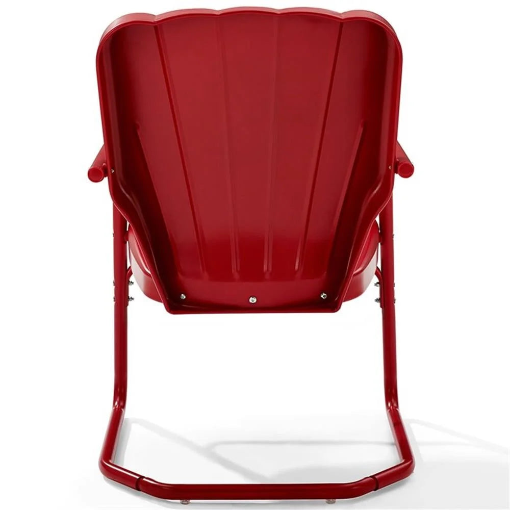Crosley Ridgeland 2Pc Outdoor Metal Armchair Set - 2 Chairs-Color:Bright Red Gloss