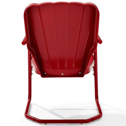Crosley Ridgeland 2Pc Outdoor Metal Armchair Set - 2 Chairs-Color:Bright Red Gloss