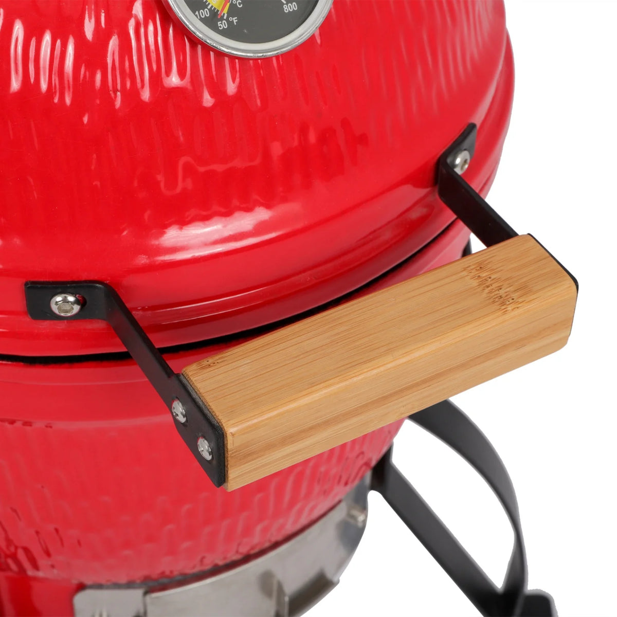 13in Ceramic Charcoal Kamado Grill with Heavy Duty Heat-Resistant Walls, 50-800��F Temp Control, for Backyard Grilling, Smoking, Baking, Orange