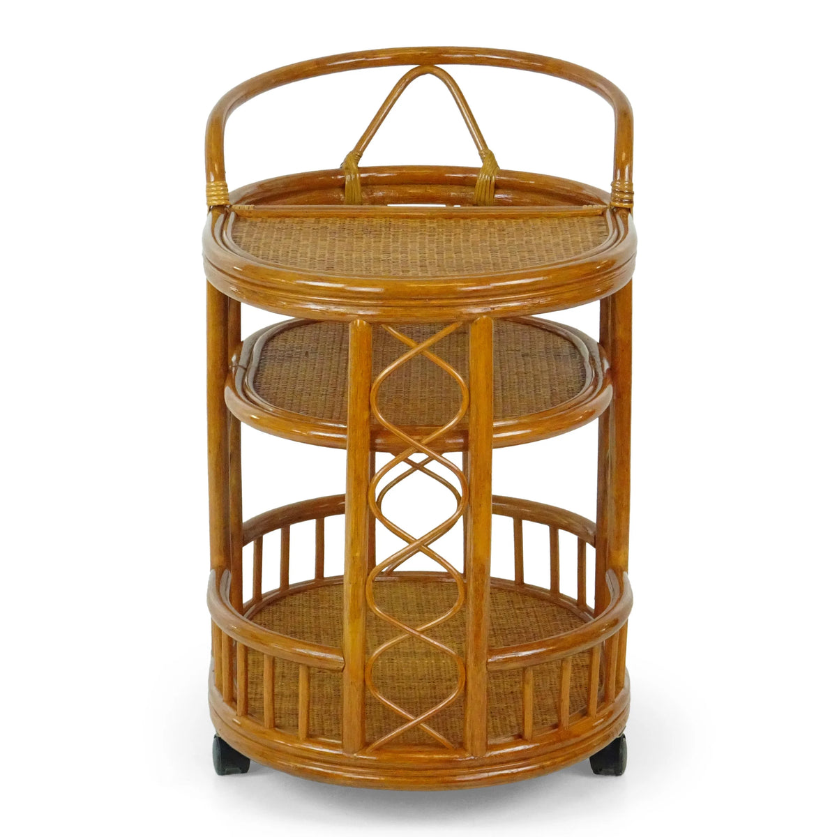SK New Interiors Trolly Moving Serving Cart Bar Table ECO Natural Rattan Wicker Handmade, Colonial